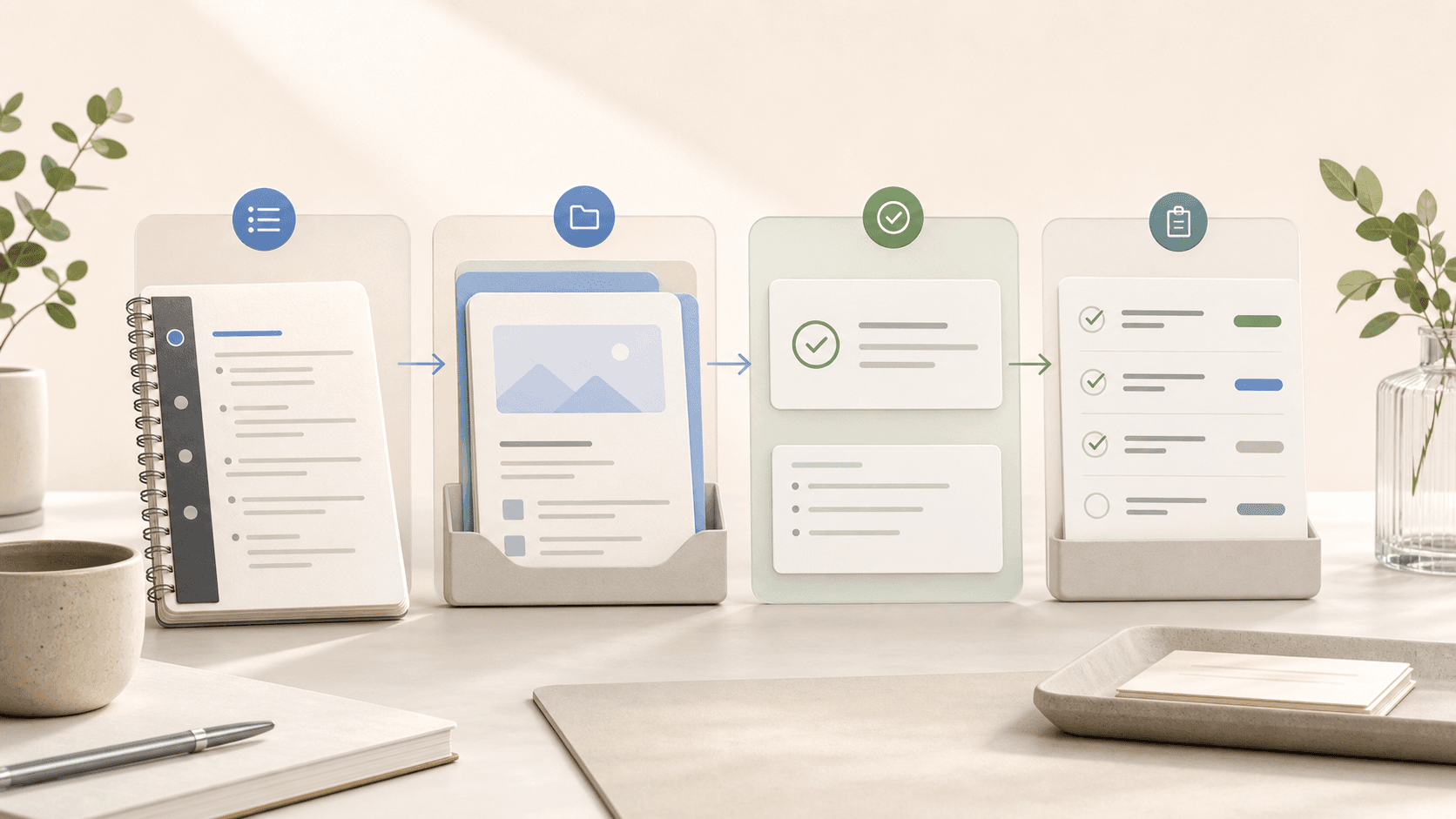 Connected agenda, board materials, decision record, and follow-up action surfaces.