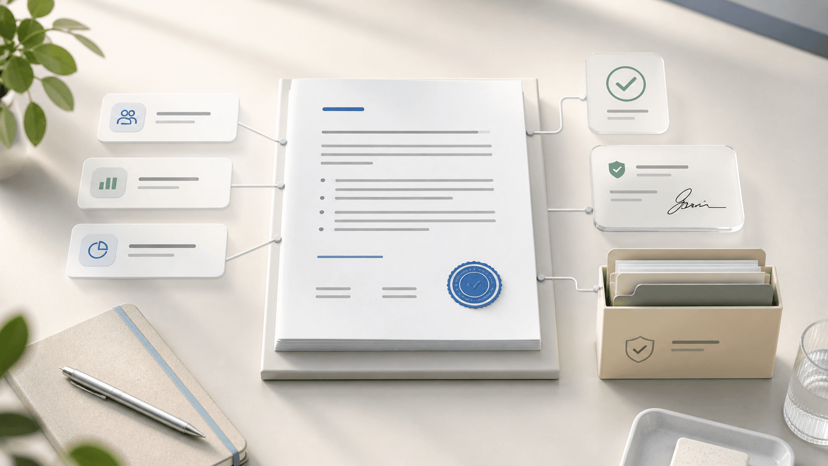 Official board minutes connected to decision context, approvals, signatures, and records.